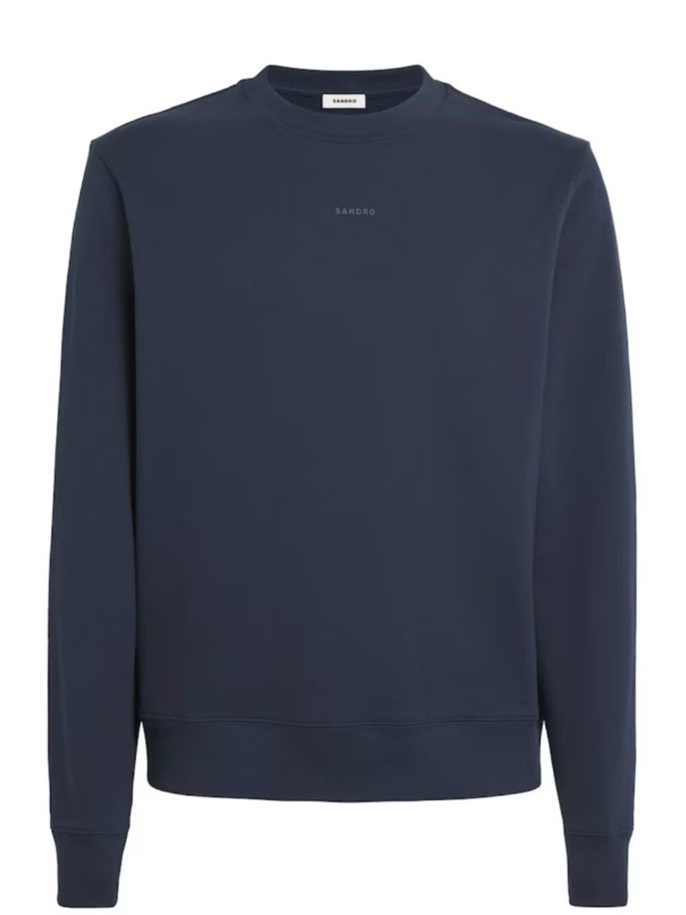 SANDRO EMBROIDERED LOGO FLEECE SWEATSHIRT IN NAVY SIZE SMALL